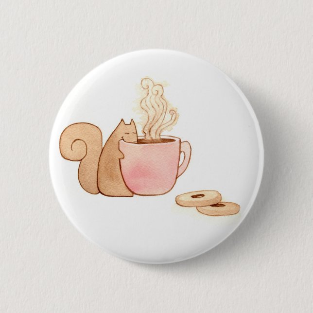 Macaron Rond 5 Cm Bouton de casse-croûte d'écureuil (Devant)