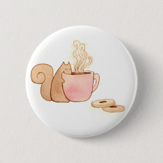 Macaron Rond 5 Cm Bouton de casse-croûte d'écureuil
