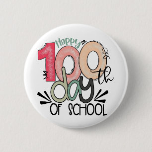 Macaron Rond 5 Cm bouton de célébration des 100 jours d'école / badg