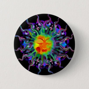 Macaron Rond 5 Cm Bouton de Chakra Sun