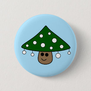 Macaron Rond 5 Cm Bouton de champignon d'arbre de Noël