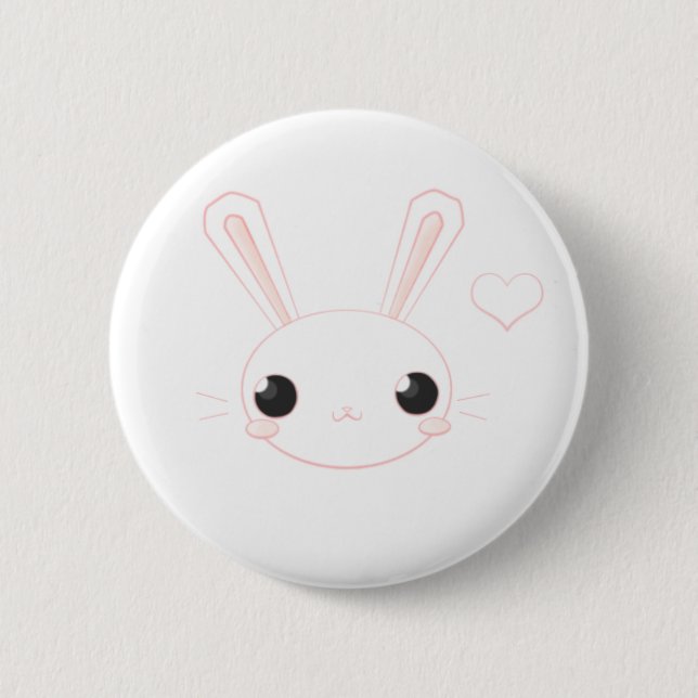 Macaron Rond 5 Cm Bouton de Chan de lapin de gaffe (Devant)