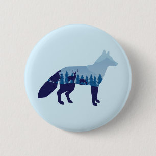 Macaron Rond 5 Cm Bouton de chapeau du camionneur de T-shirt Fox In