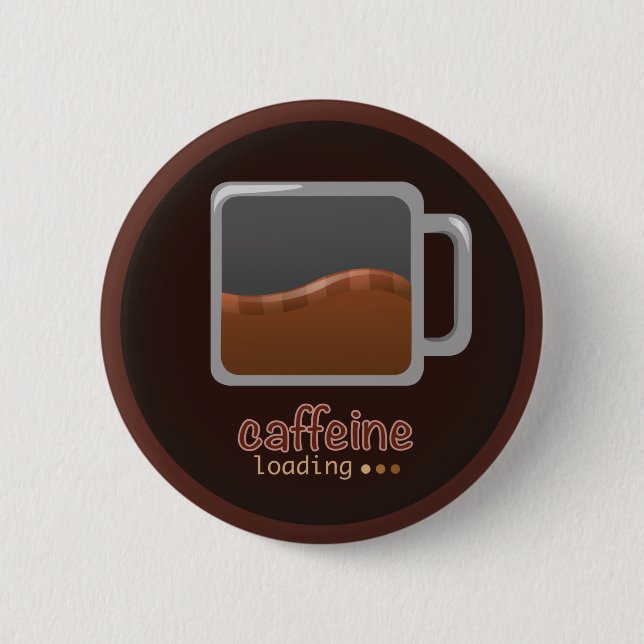 Macaron Rond 5 Cm Bouton de chargement de caféine (Devant)