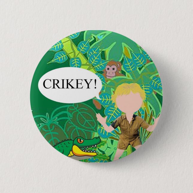 Macaron Rond 5 Cm Bouton de chasseur de Croc (Devant)