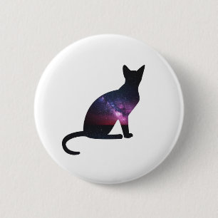 Macaron Rond 5 Cm Bouton de chat de galaxie