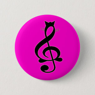 Macaron Rond 5 Cm Bouton de chat de jazz