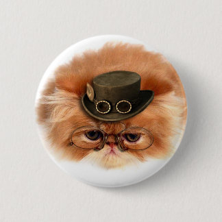 Macaron Rond 5 Cm Bouton de chat de Steampunk