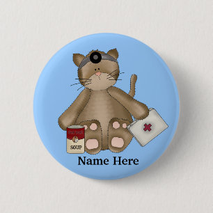 Macaron Rond 5 Cm Bouton de chat infirmière
