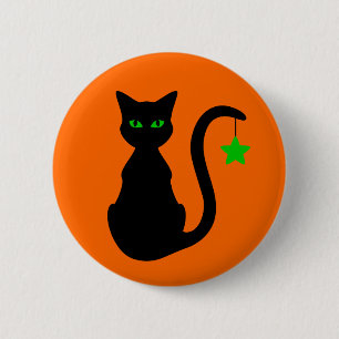 Macaron Rond 5 Cm Bouton de chat noir