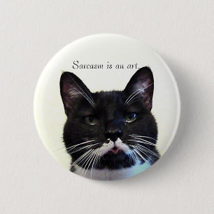 Macaron Rond 5 Cm Bouton de chat Sarcasm