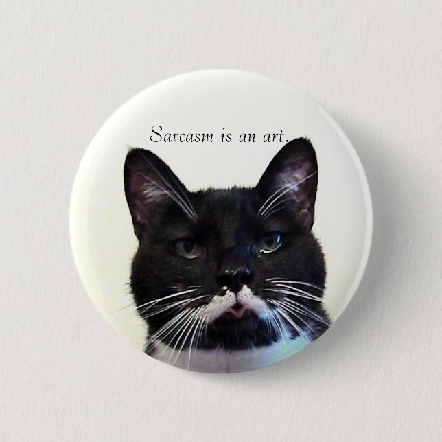 Macaron Rond 5 Cm Bouton de chat Sarcasm (Devant)