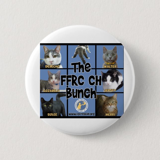 Macaron Rond 5 Cm Bouton de chats de FFRC ch (Devant)
