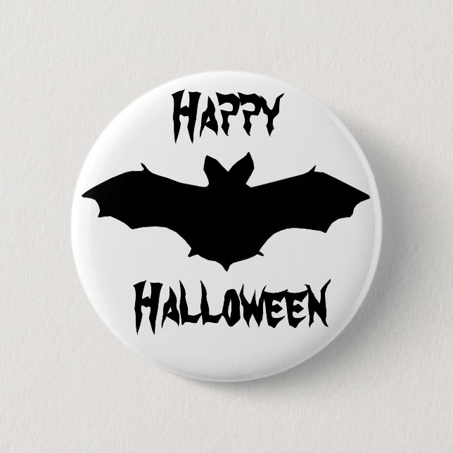 Macaron Rond 5 Cm Bouton de chaume noire d'Halloween (Devant)