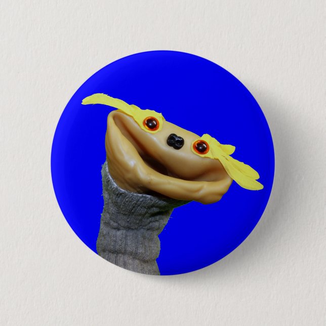 Macaron Rond 5 Cm Bouton de Chester (bleu) (Devant)