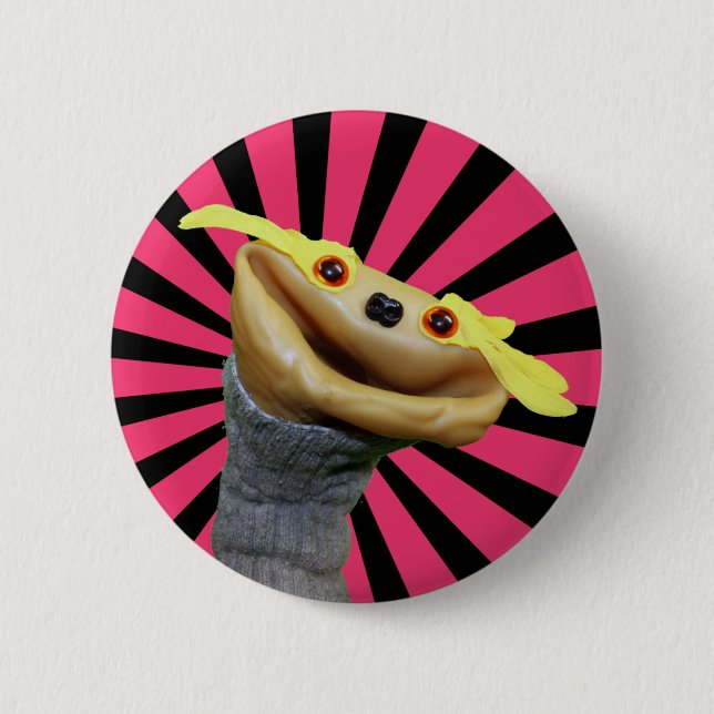 Macaron Rond 5 Cm Bouton de Chester (rayures) (Devant)