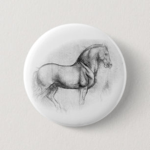 Macaron Rond 5 Cm Bouton de cheval de Léonard de Vinci
