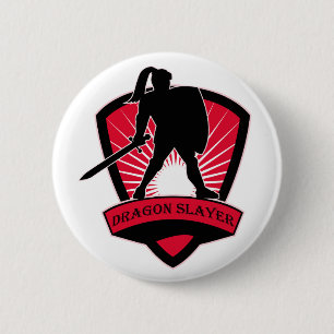 Macaron Rond 5 Cm Bouton de chevalier de tueur de dragon