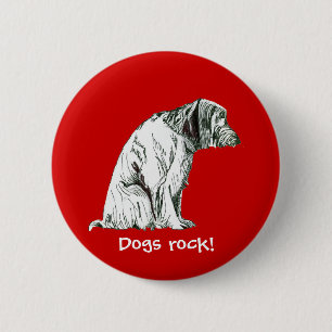 Macaron Rond 5 Cm Bouton de chien assis