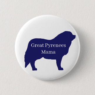 Macaron Rond 5 Cm bouton de chien des Pyrénées