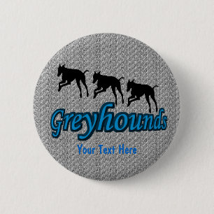 Macaron Rond 5 Cm Bouton de chien Greyhounds