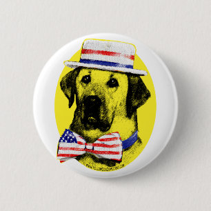 Macaron Rond 5 Cm Bouton de chien jaune