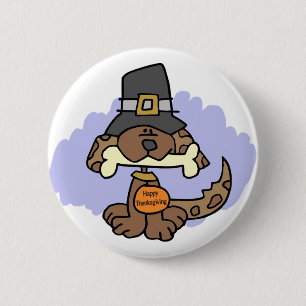 Macaron Rond 5 Cm Bouton de chiot de thanksgiving