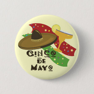 Macaron Rond 5 Cm Bouton de Cinco De Mayo