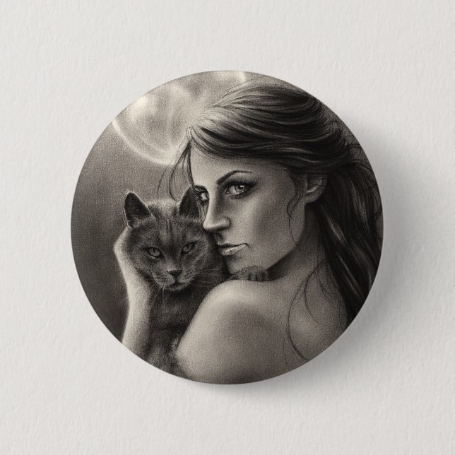 Macaron Rond 5 Cm Bouton de clair de lune (Devant)