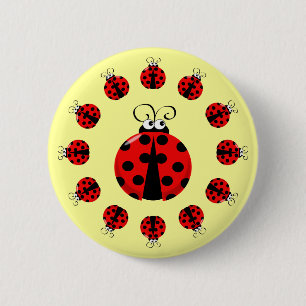 Macaron Rond 5 Cm Bouton de coccinelle