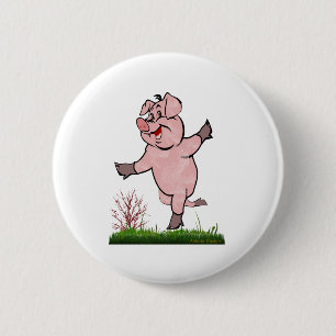 Macaron Rond 5 Cm Bouton de Cochon Heureux