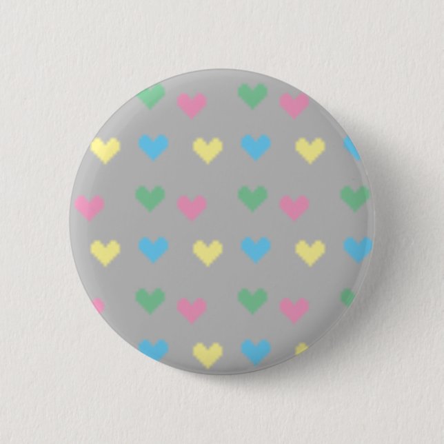 Macaron Rond 5 Cm Bouton de coeur (Devant)