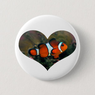 Macaron Rond 5 Cm Bouton de coeur de Clownfish