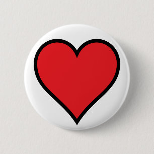 Macaron Rond 5 Cm Bouton de coeur rouge CMJN