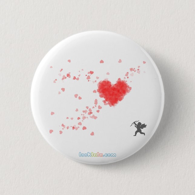 Macaron Rond 5 Cm Bouton de coeurs de cupidon (Devant)