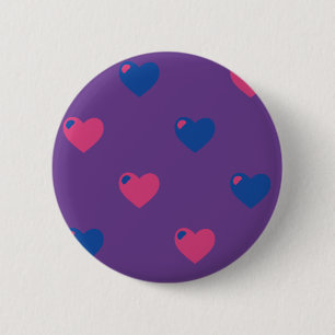 Macaron Rond 5 Cm Bouton de coeurs de fierté bisexuelle