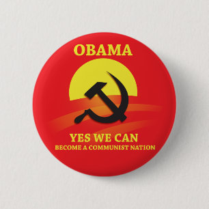 Macaron Rond 5 Cm Bouton de communiste d'Obama