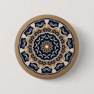 Macaron Rond 5 Cm Bouton de conception de mandala coloré