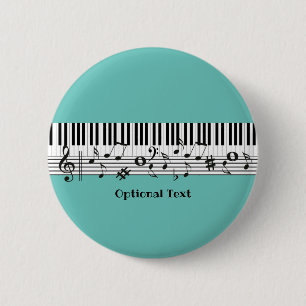 Macaron Rond 5 Cm Bouton de conception de musique de piano