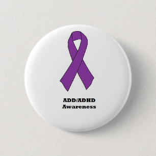 Macaron Rond 5 Cm Bouton de conscience d'ADD/ADHD