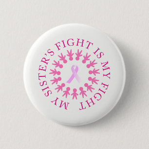 Macaron Rond 5 Cm Bouton de conscience de cancer du sein du combat