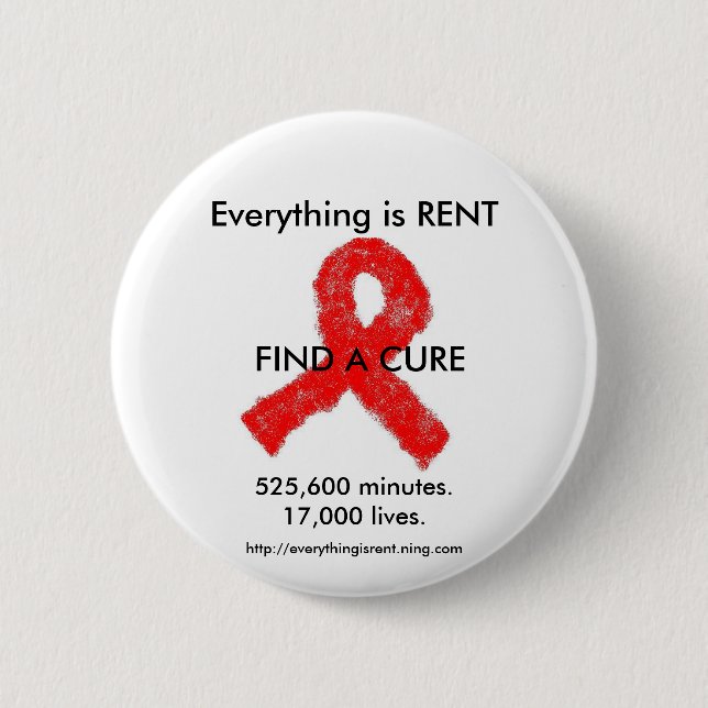 Macaron Rond 5 Cm Bouton de conscience de SIDA (Devant)