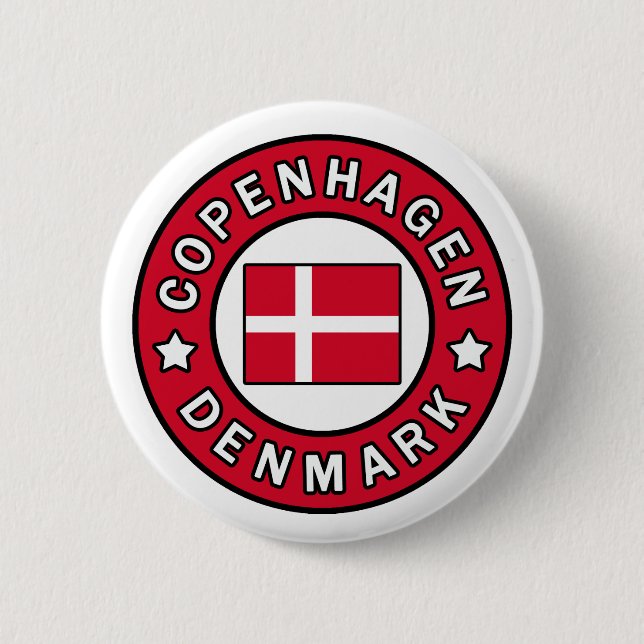 Macaron Rond 5 Cm Bouton de Copenhague Danemark (Devant)