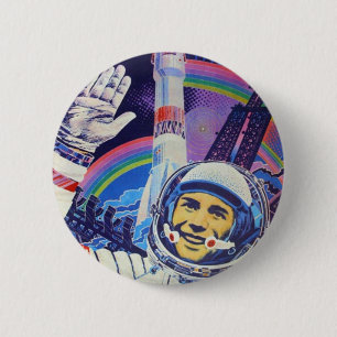 Macaron Rond 5 Cm Bouton de cosmonaute de Yuri Gagarin
