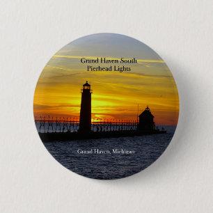 Macaron Rond 5 Cm Bouton de coucher de soleil de Grand Haven South P