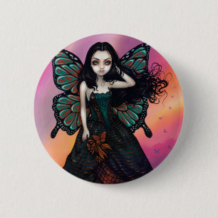 Macaron Rond 5 Cm Bouton "de coucher du soleil de papillon"