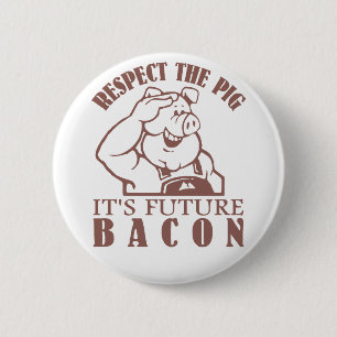 Macaron Rond 5 Cm Bouton de couleur personnalisée PIG TO BACON