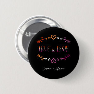 Macaron Rond 5 Cm Bouton de couple lesbien du mois de la fierté Love