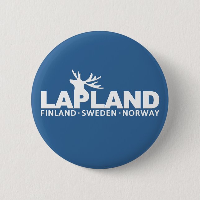 Macaron Rond 5 Cm Bouton de coutume de la LAPONIE (Devant)