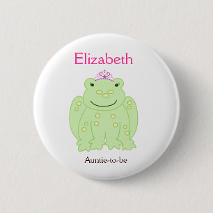 Macaron Rond 5 Cm Bouton de coutume de PRINCESSE FAIRYTALE FROG NAME